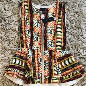 Gracia Printed Peplum Blouse